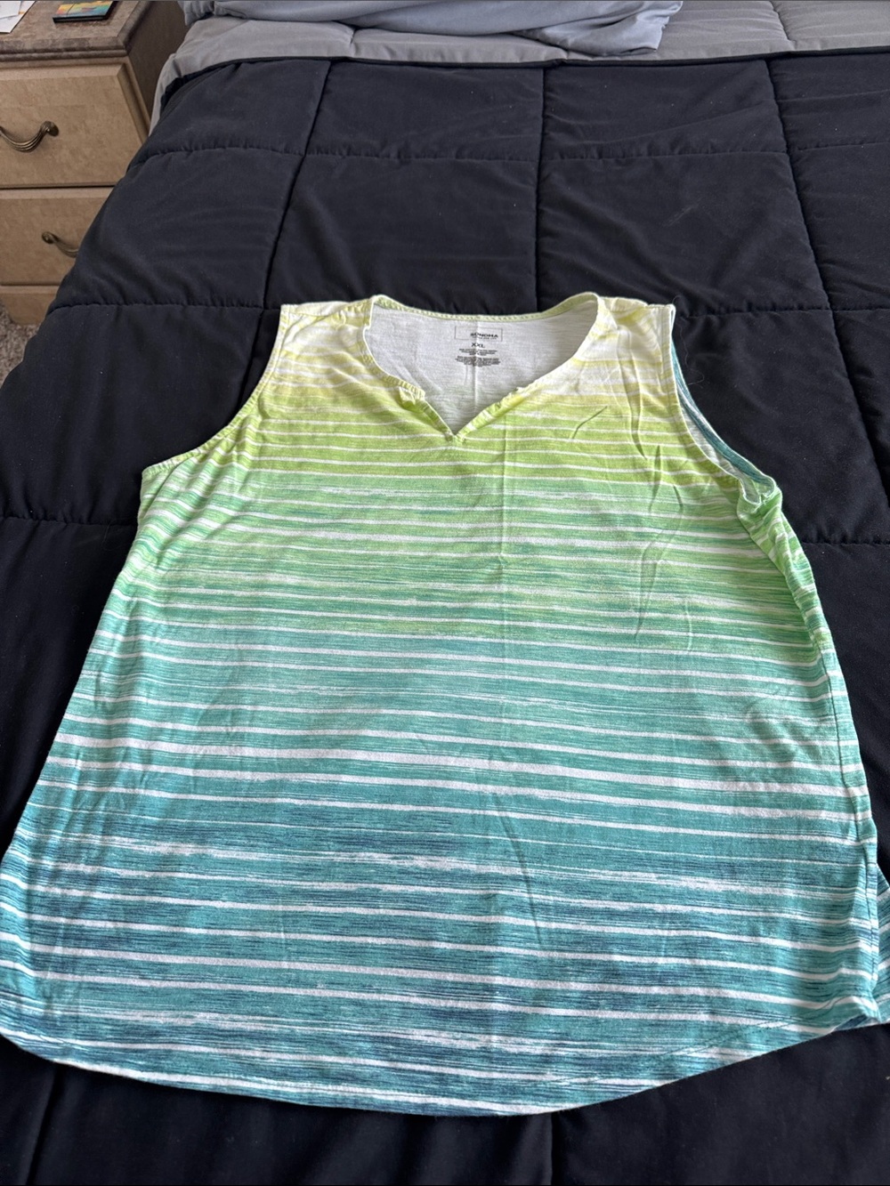 Sonoma Green Ombre Striped Tank Top